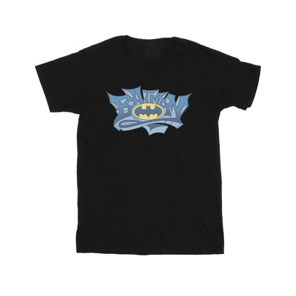 Black - Front - DC Comics Mens Batman Graffiti Logo T-Shirt