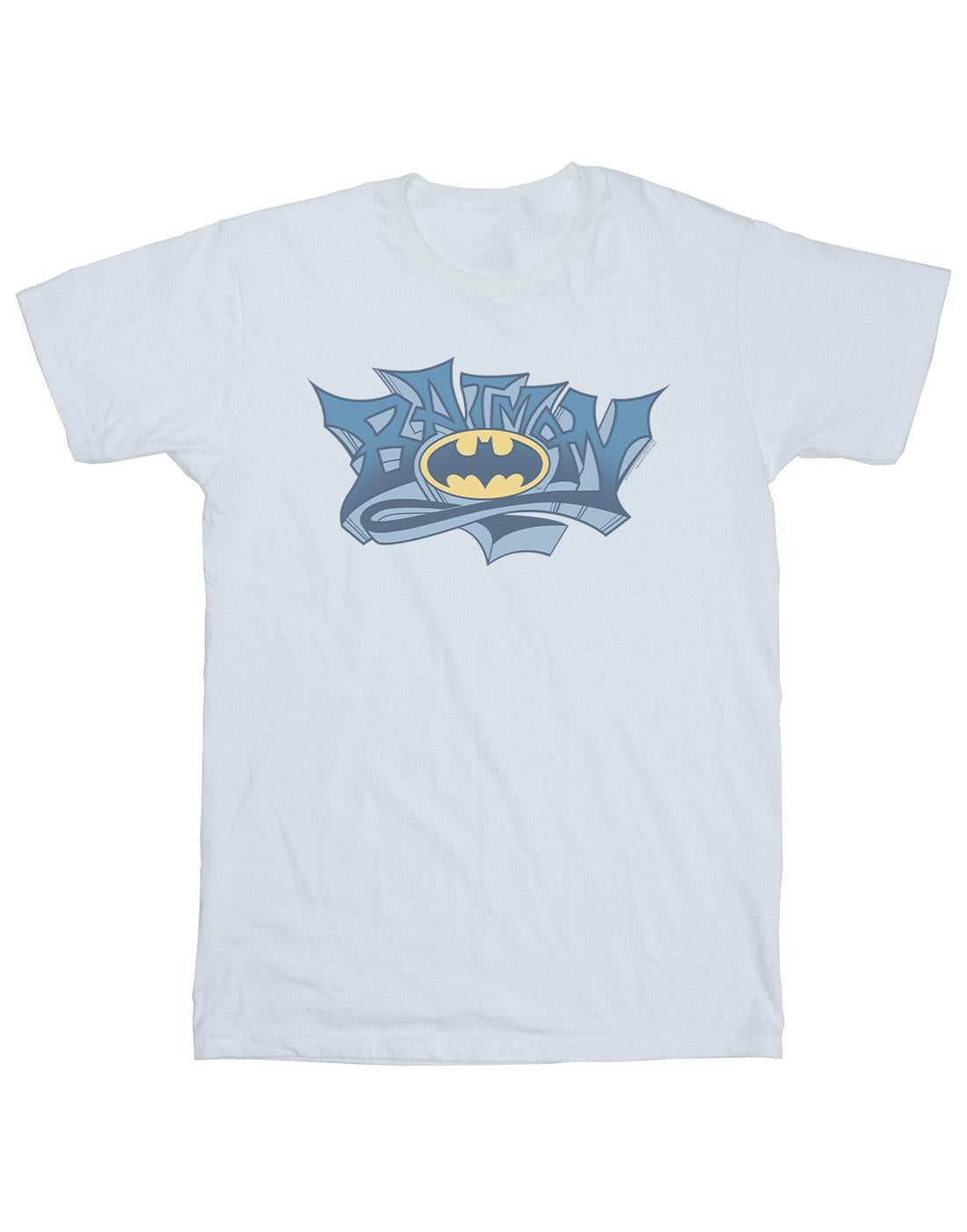 White - Front - DC Comics Mens Batman Graffiti Logo T-Shirt