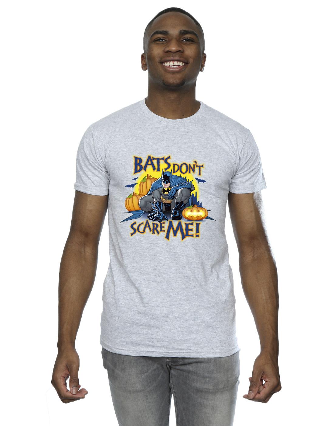 Sports Grey - Back - DC Comics Mens Batman Bats Don´t Scare Me T-Shirt