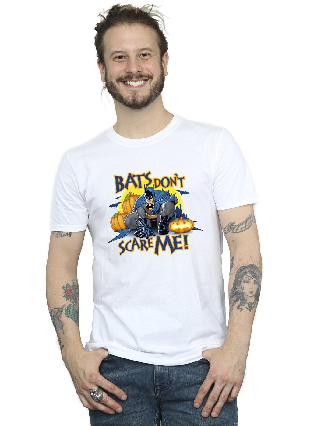 White - Back - DC Comics Mens Batman Bats Don´t Scare Me T-Shirt