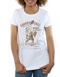 White - Side - Looney Tunes Womens-Ladies Wile E Coyote Guitar Cotton T-Shirt