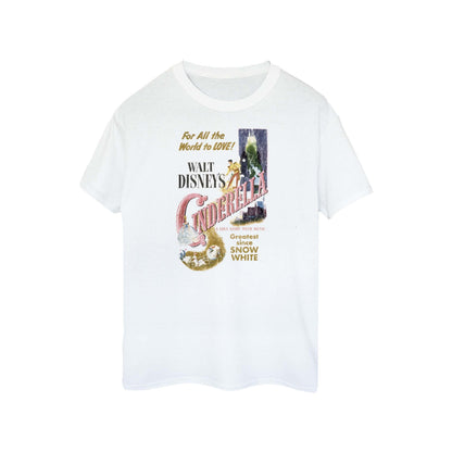 White - Front - Cinderella Womens-Ladies Poster Cotton Boyfriend T-Shirt