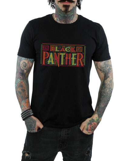 Black - Side - Marvel Mens Black Panther Tribal Logo T-Shirt