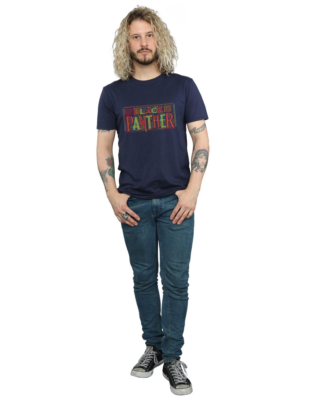 Navy Blue - Lifestyle - Marvel Mens Black Panther Tribal Logo T-Shirt