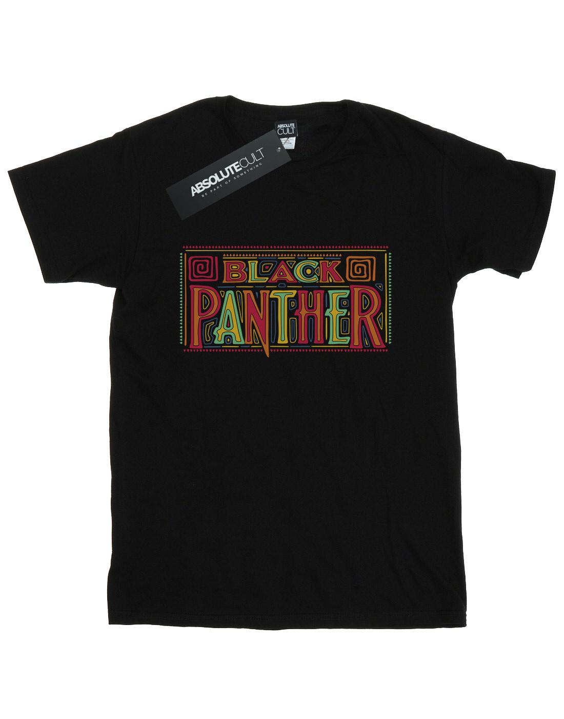 Black - Front - Marvel Mens Black Panther Tribal Logo T-Shirt