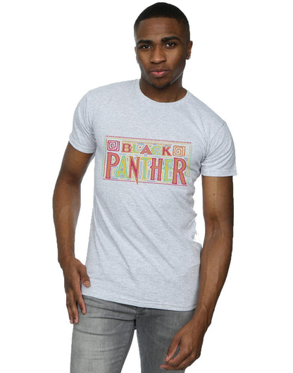 Sports Grey - Back - Marvel Mens Black Panther Tribal Logo T-Shirt