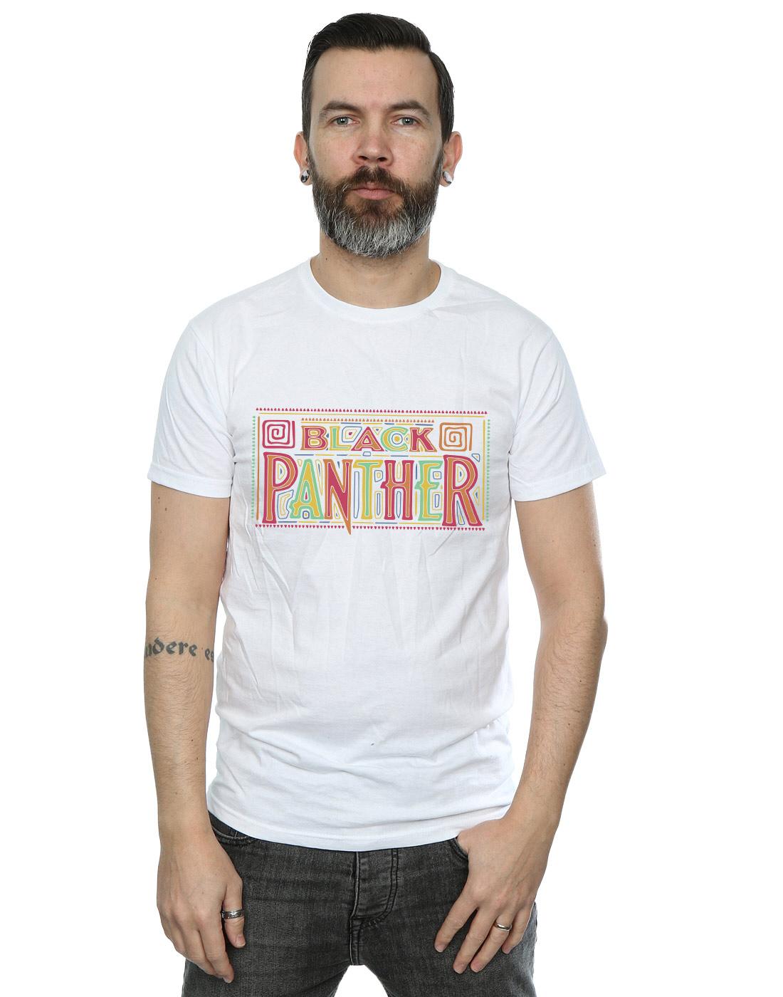 White - Back - Marvel Mens Black Panther Tribal Logo T-Shirt