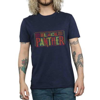 Navy Blue - Side - Marvel Mens Black Panther Tribal Logo T-Shirt