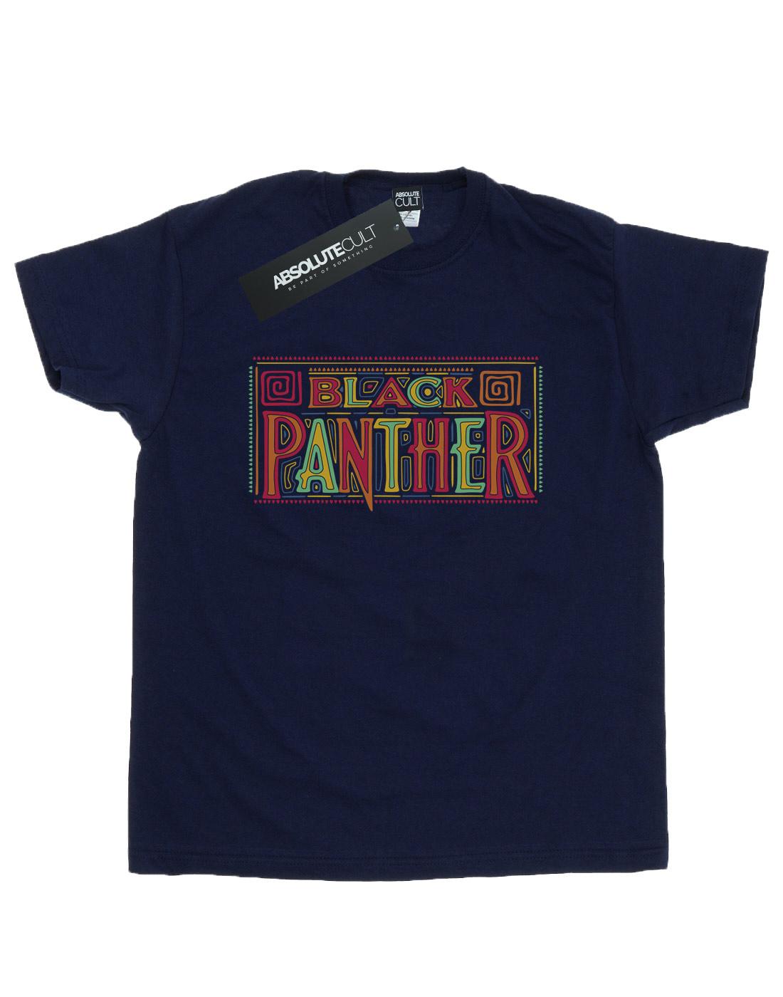 Navy Blue - Front - Marvel Mens Black Panther Tribal Logo T-Shirt