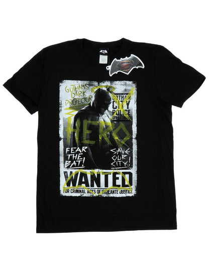 Black - Front - DC Comics Mens Batman v Superman Wanted Poster T-Shirt