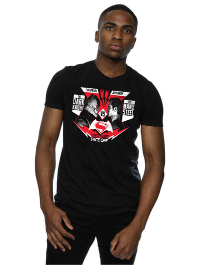 Black - Back - DC Comics Mens Batman v Superman Face Off T-Shirt