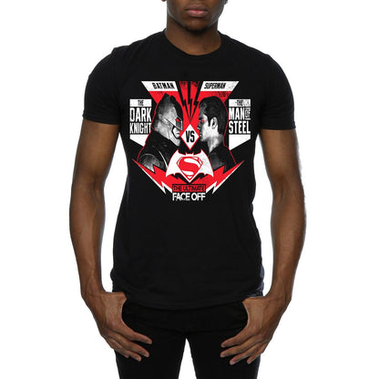 Black - Side - DC Comics Mens Batman v Superman Face Off T-Shirt