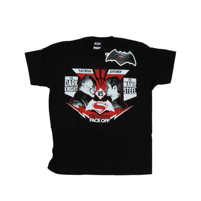 Black - Front - DC Comics Mens Batman v Superman Face Off T-Shirt