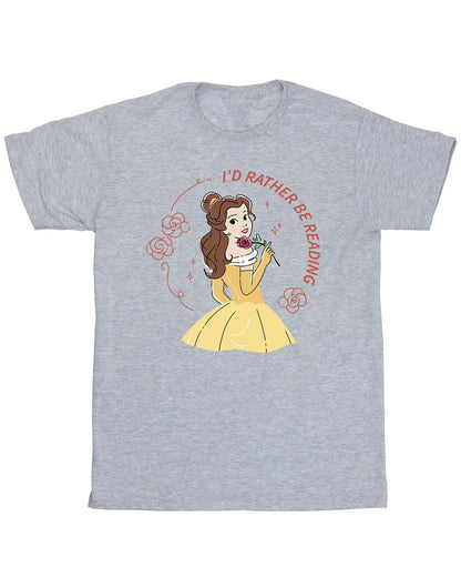 Sports Grey - Front - Disney Mens Beauty And The Beast I´d Rather Be Reading T-Shirt