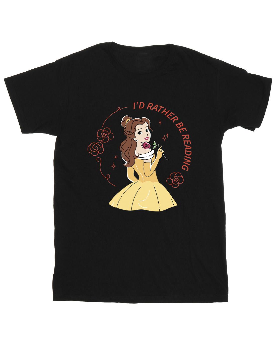 Black - Front - Disney Mens Beauty And The Beast I´d Rather Be Reading T-Shirt