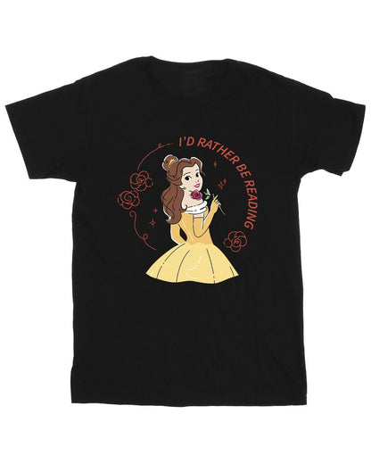Black - Front - Disney Mens Beauty And The Beast I´d Rather Be Reading T-Shirt