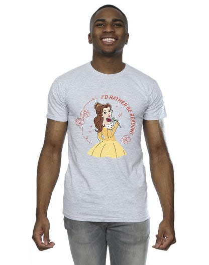 Sports Grey - Back - Disney Mens Beauty And The Beast I´d Rather Be Reading T-Shirt