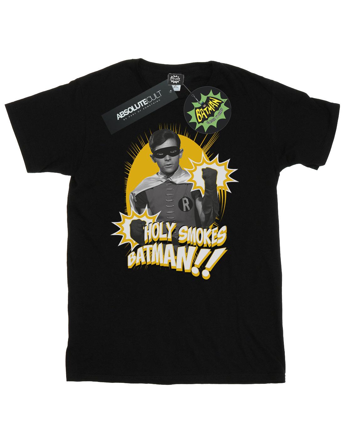 Black - Front - DC Comics Mens Batman TV Series Robin Holy Smokes T-Shirt