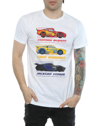 White - Pack Shot - Cars Mens Racer Profile Cotton T-Shirt