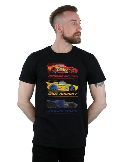 Black - Back - Cars Mens Racer Profile Cotton T-Shirt