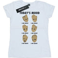 White - Front - Guardians Of The Galaxy Womens-Ladies Today´s Mood Baby Groot Cotton Boyfriend T-Shirt