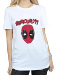 White - Side - Deadpool Womens-Ladies Seriously Cotton Boyfriend T-Shirt