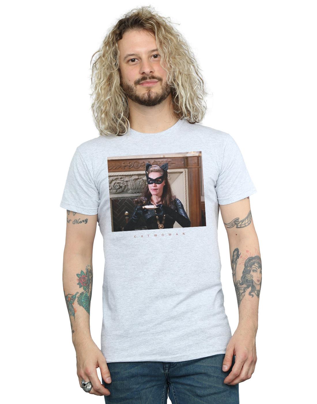 Sports Grey - Back - DC Comics Mens Batman TV Series Catwoman Photo T-Shirt