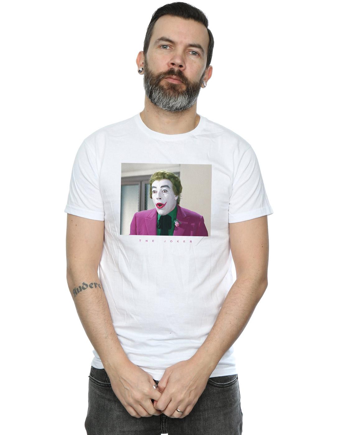 White - Back - DC Comics Mens Batman TV Series Joker Photograph T-Shirt