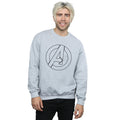 Sports Grey - Back - Avengers Assemble Mens Logo Cotton Sweatshirt