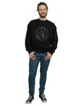Black - Close up - Avengers Assemble Mens Logo Cotton Sweatshirt