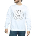 Black - Front - Avengers Assemble Mens Logo Cotton Sweatshirt