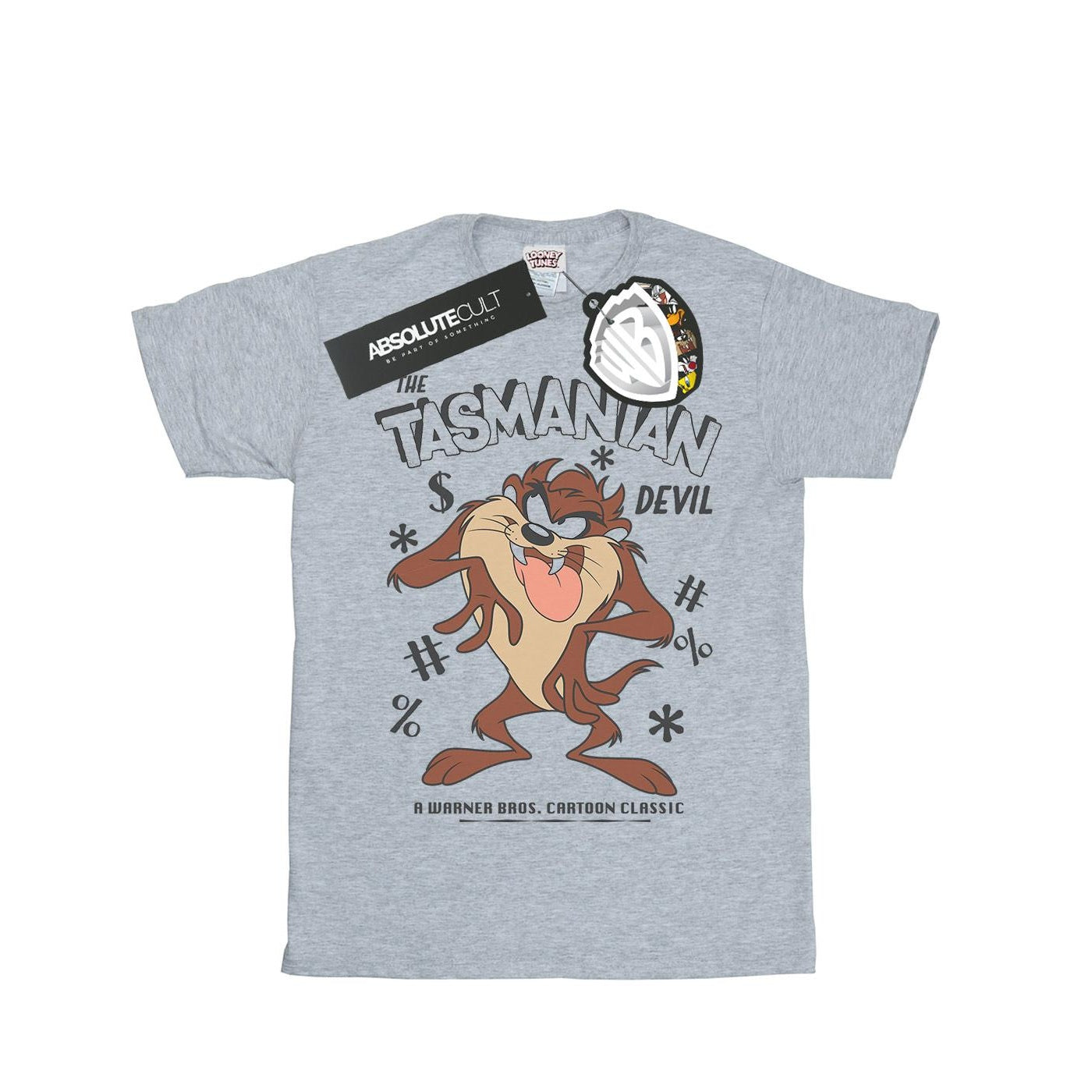 Sports Grey - Front - Looney Tunes Womens-Ladies Tasmanian Devil Vintage Cotton Boyfriend T-Shirt