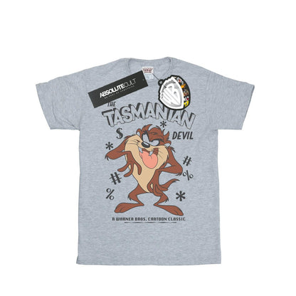 Sports Grey - Front - Looney Tunes Womens-Ladies Tasmanian Devil Vintage Cotton Boyfriend T-Shirt