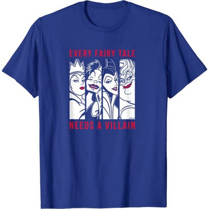 Navy Blue - Front - Disney Mens Every Fairy Tale Needs A Villain Cotton T-Shirt