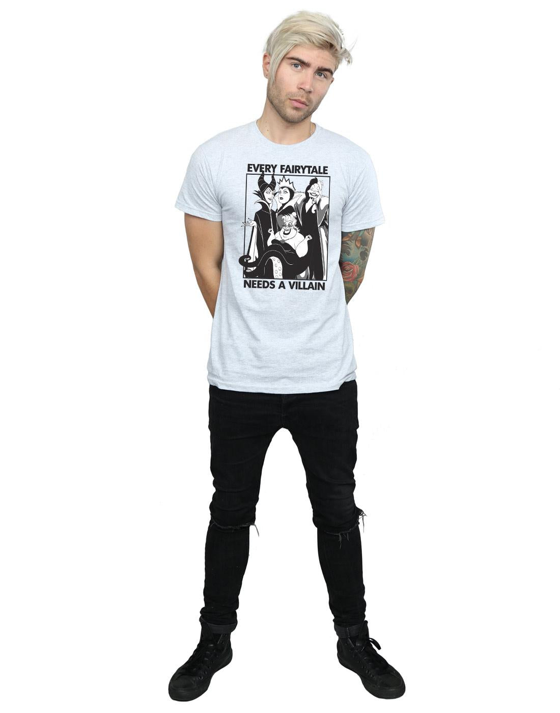 Sports Grey - Lifestyle - Disney Mens Every Fairy Tale Needs A Villain Cotton T-Shirt