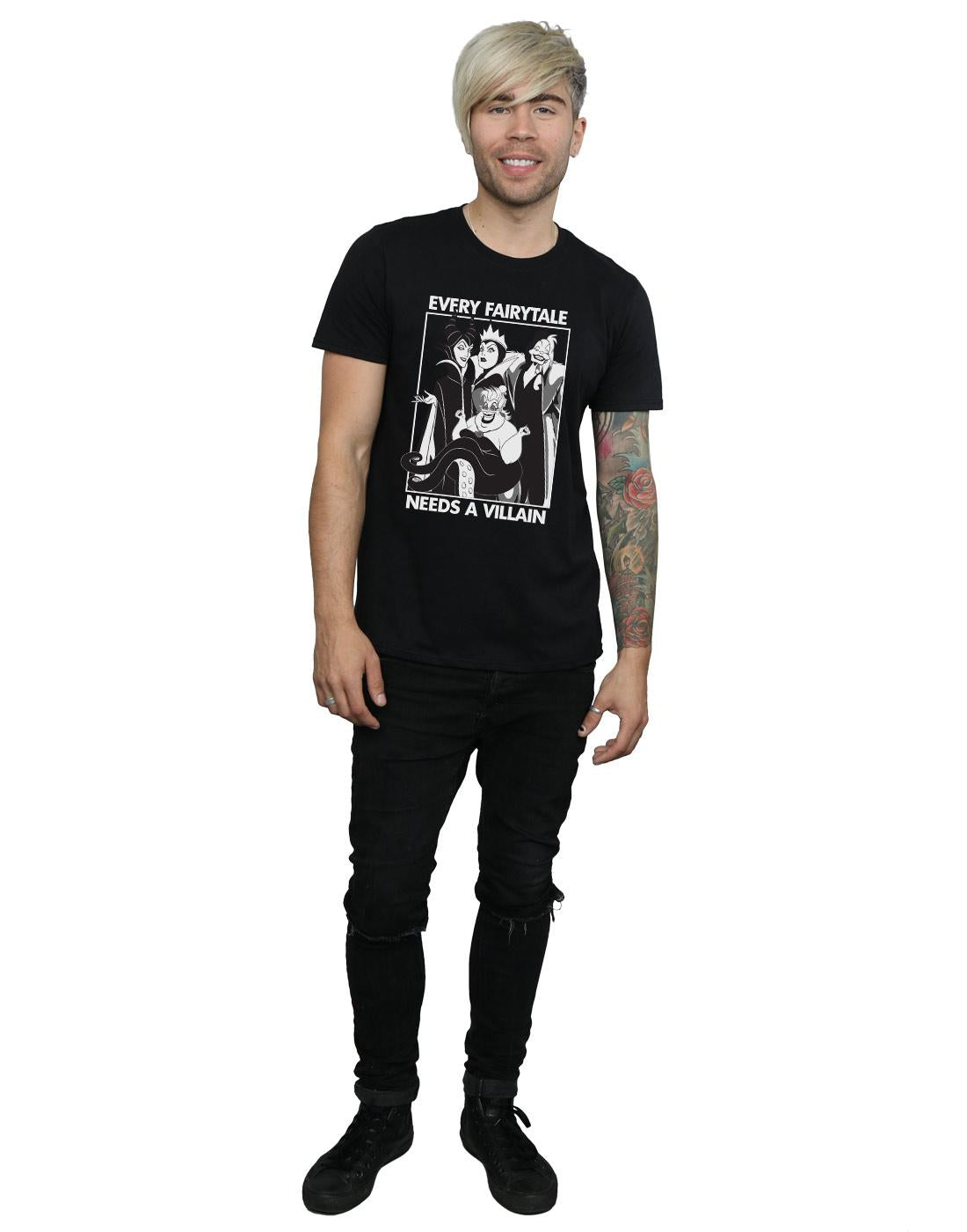 Black - Lifestyle - Disney Mens Every Fairy Tale Needs A Villain Cotton T-Shirt