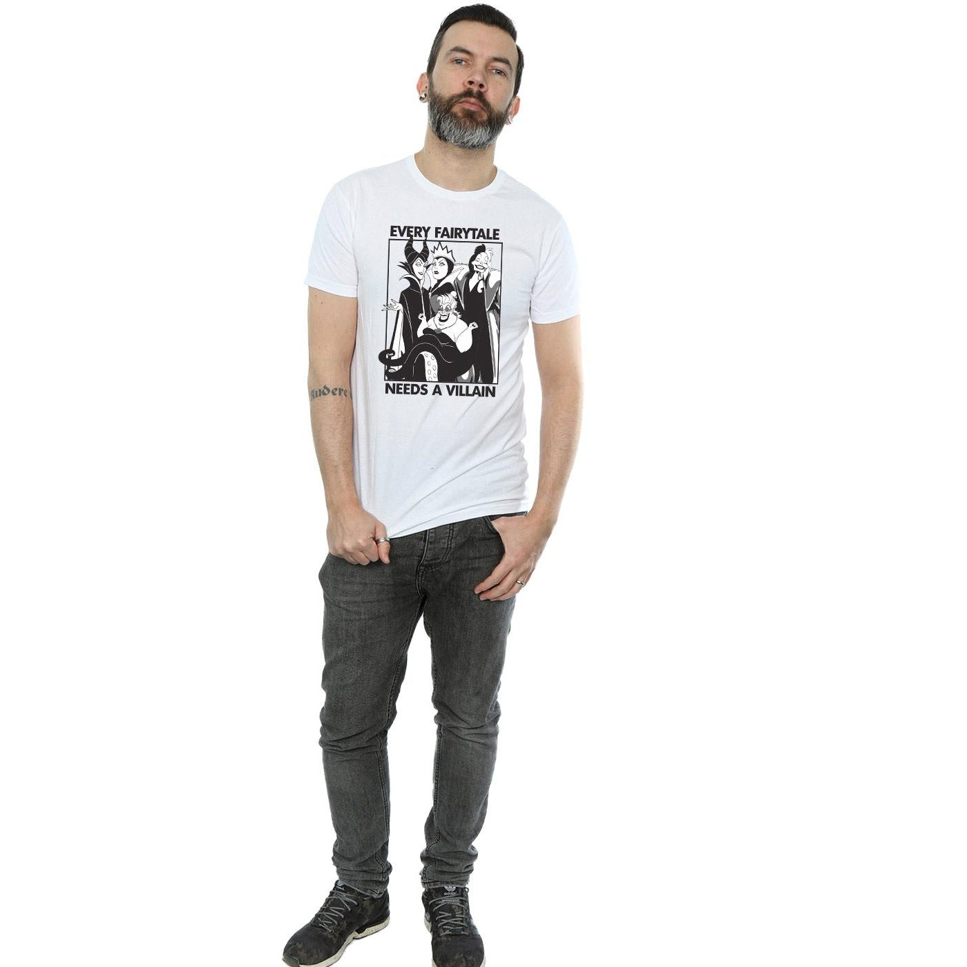 White - Lifestyle - Disney Mens Every Fairy Tale Needs A Villain Cotton T-Shirt
