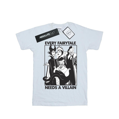 White - Front - Disney Mens Every Fairy Tale Needs A Villain Cotton T-Shirt