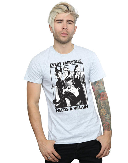 Sports Grey - Back - Disney Mens Every Fairy Tale Needs A Villain Cotton T-Shirt