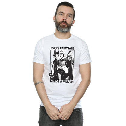 White - Back - Disney Mens Every Fairy Tale Needs A Villain Cotton T-Shirt