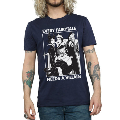 Navy Blue - Side - Disney Mens Every Fairy Tale Needs A Villain Cotton T-Shirt