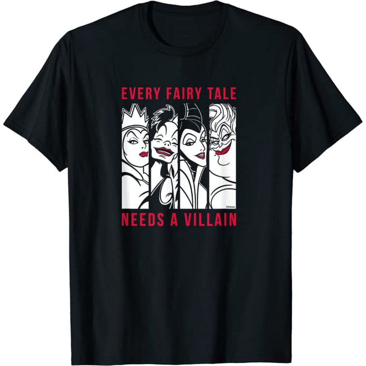 Black - Front - Disney Mens Every Fairy Tale Needs A Villain Cotton T-Shirt