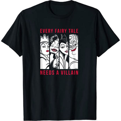 Black - Front - Disney Mens Every Fairy Tale Needs A Villain Cotton T-Shirt