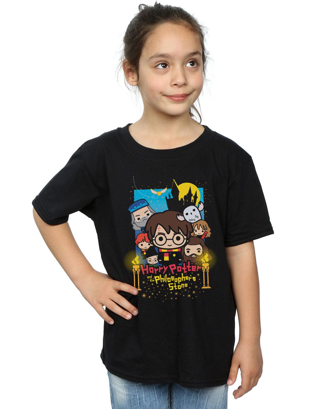 Black - Lifestyle - Harry Potter And The Philosopher´s Stone Girls Chibi Cotton T-Shirt