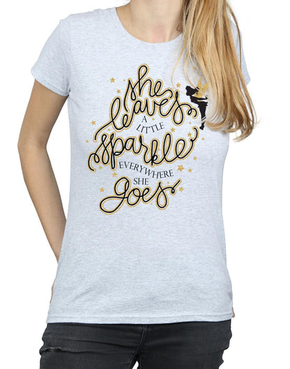 Sports Grey - Side - Disney Womens-Ladies Tinkerbell Stars Cotton T-Shirt