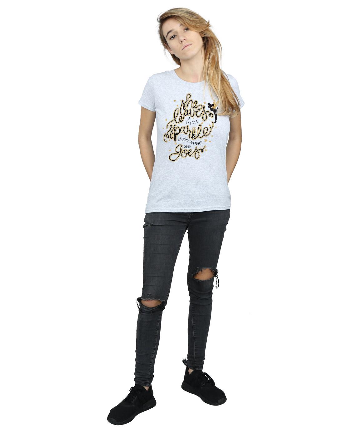 Sports Grey - Lifestyle - Disney Womens-Ladies Tinkerbell Stars Cotton T-Shirt