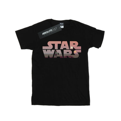 Black - Front - Star Wars Womens-Ladies Tatooine Logo Boyfriend T-Shirt