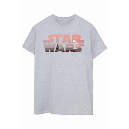 Sports Grey - Front - Star Wars Womens-Ladies Tatooine Logo Boyfriend T-Shirt