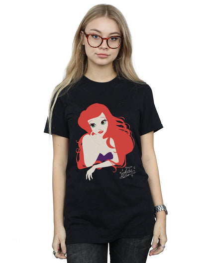 Black - Lifestyle - The Little Mermaid Womens-Ladies Ariel Cotton Boyfriend T-Shirt