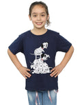 Navy Blue - Back - 101 Dalmatians Girls Chair Cotton T-Shirt